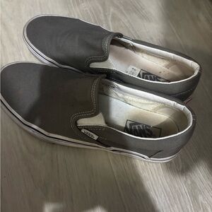 Vans Classic Slip-On Canvas Loafers in Charcoal Gray